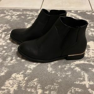 Black slip on booties